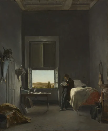 The Artist in His Room at the Villa Medici, Rome by Léon Cogniet, painting, 1817