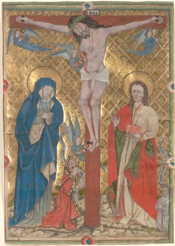 Single Leaf from a Missal: The Crucifixion by Unknown, manuscript, 1475-1485