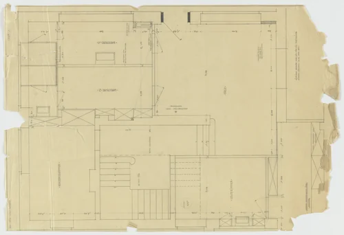 Wolf House, Gubin, Poland (Plan: ground floor entrance area) by Ludwig Mies van der Rohe, mies van der rohe archive, 1925