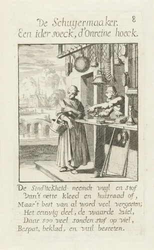 Borstelmaker by Jan Luyken, print, 1694