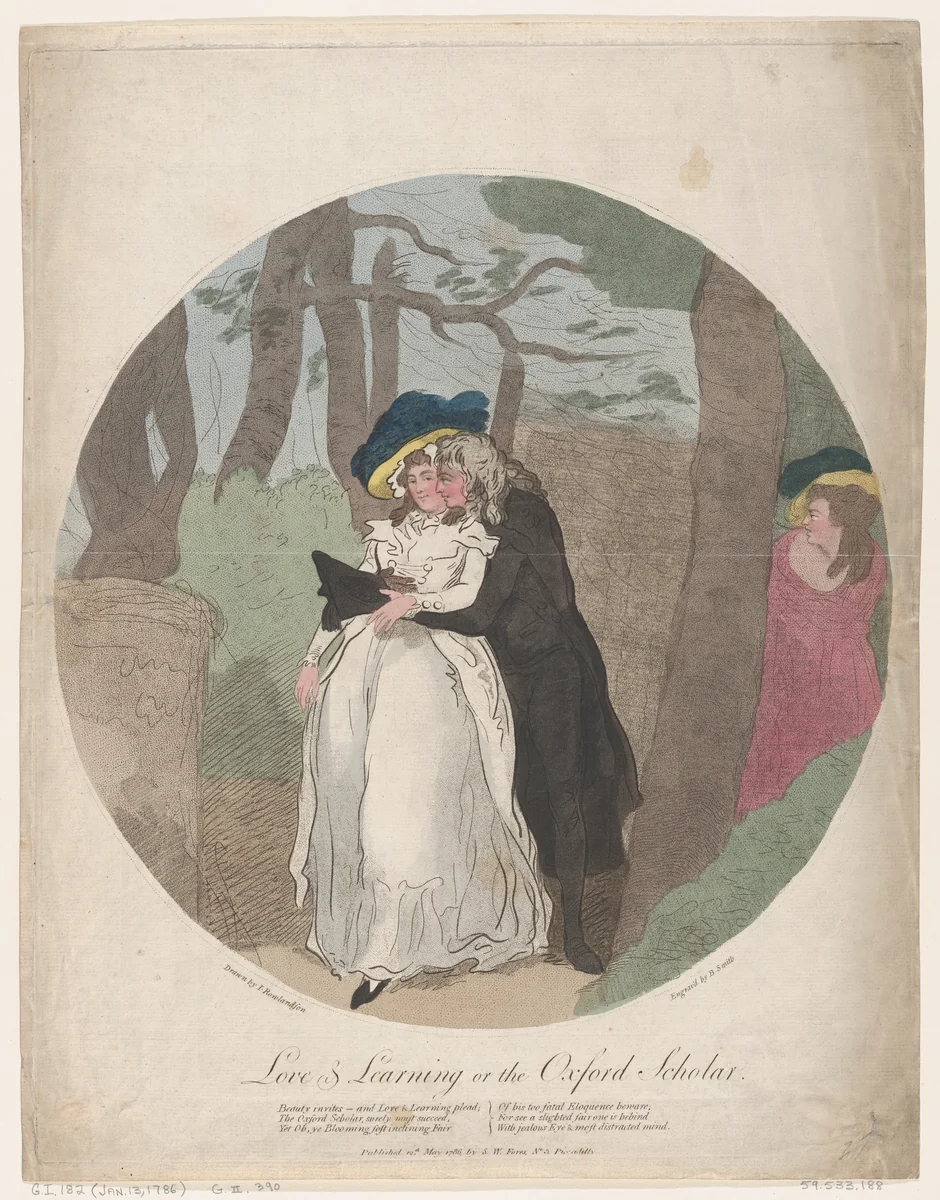 Love and Learning, or the Oxford Scholar by Benjamin Smith, print, 1786