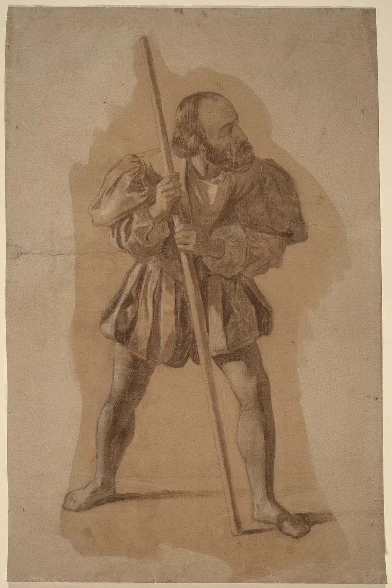 Figure Costume Study for Columbus Mural, Washington, D.C. by John Vanderlyn, drawing, 1837
