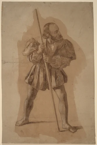 Figure Costume Study for Columbus Mural, Washington, D.C. by John Vanderlyn, drawing, 1837