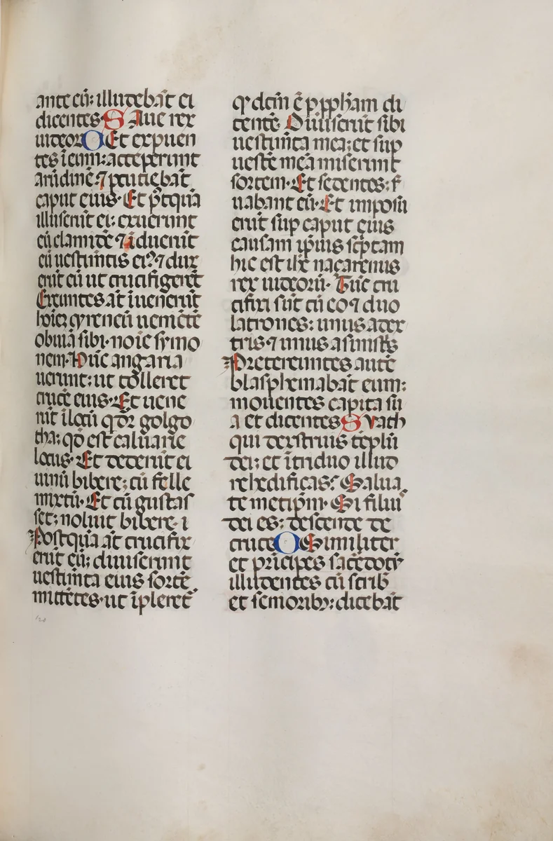 Missale: Fol. 121: contains music for "Hely Hely Lama etc." within St. Mattion Passion by Bartolommeo Caporali, book, 1469