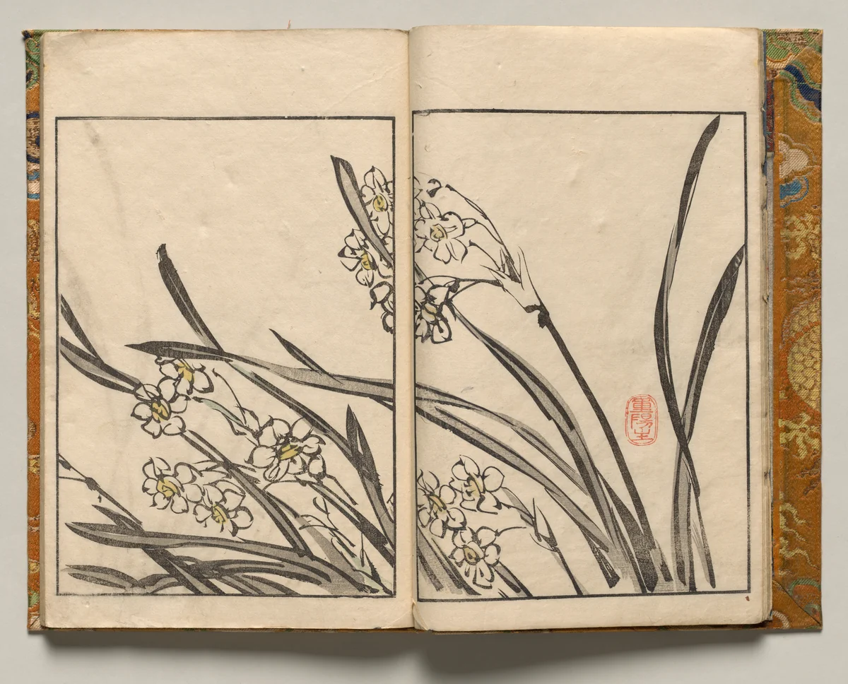 Narcissus, Design Three from Shazanrō Picture Book by Tani Bunchō (谷文晁), book, 1816