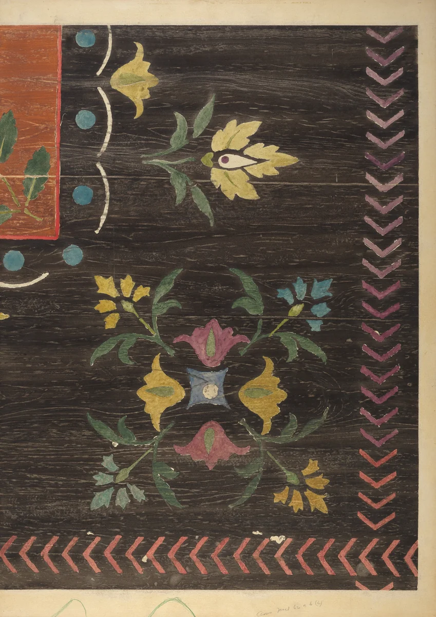 Stencilled Floor by Jerome Hoxie, index of american design, 1938