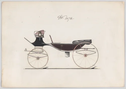 Vis-à-vis/Brett #3074 by Brewster & Co., drawing, 1874
