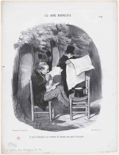 What the bourgeois calls a slight distraction, from 'The good bourgeois,' published in "Le Charivari" by Honoré Daumier, print, 1846