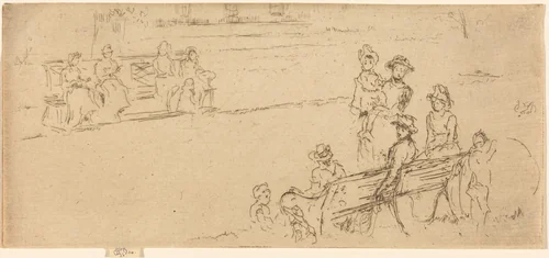 Long Seats, Gray's Inn by James McNeill Whistler, print, 1886-1888