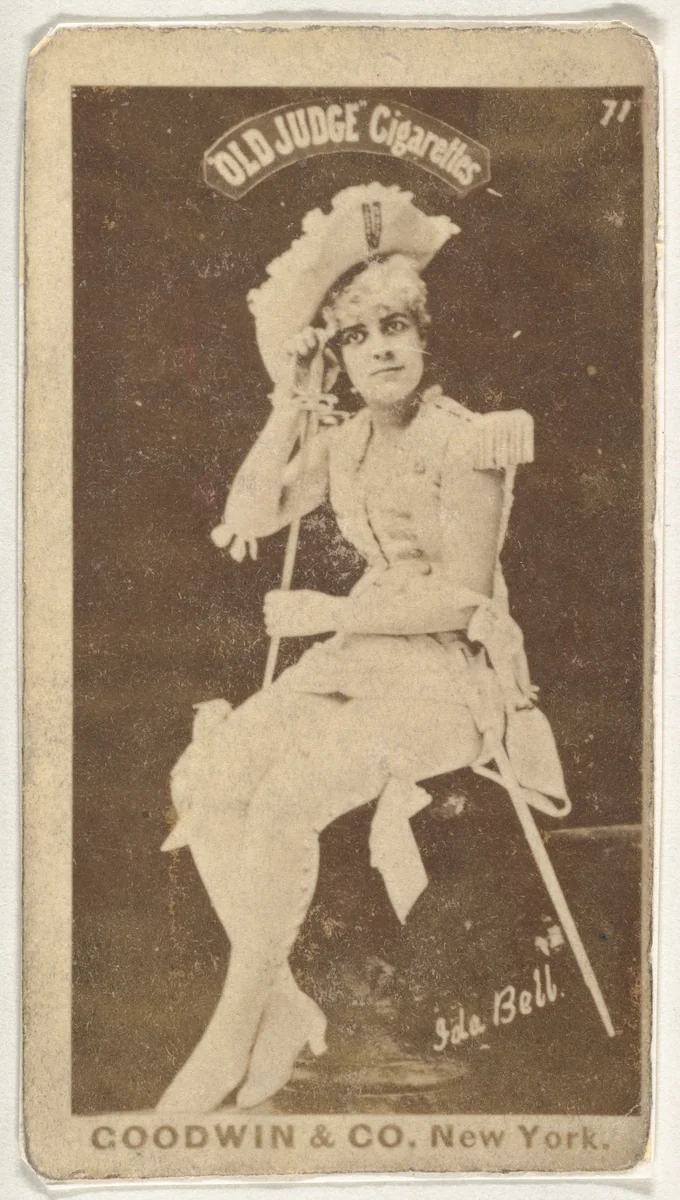 Ida Bell, from the Actors and Actresses series (N171) for Old Judge Cigarettes by Goodwin & Company, photograph, 1886-1890