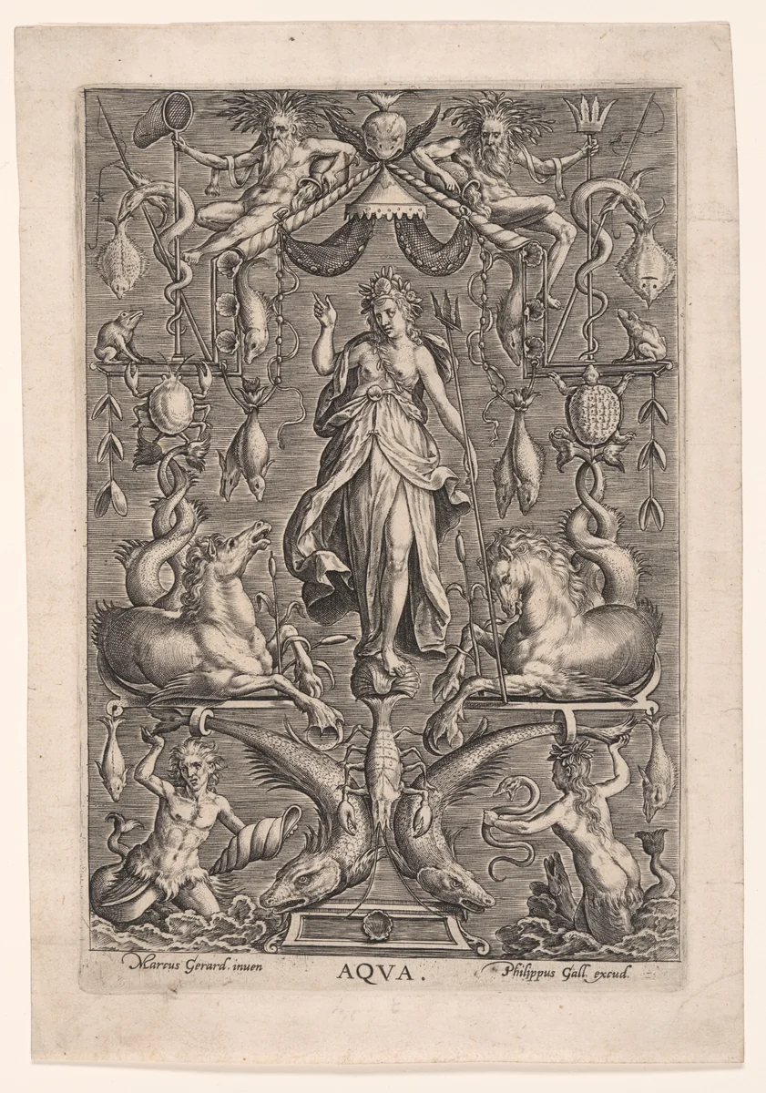 Water, from The Four Elements by Marcus Gheeraerts I, print, 1575-1585