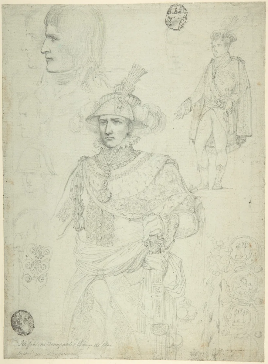 Napoleon Bonaparte at the Champ de Mai, June 1, 1815 by Jean Démosthène Dugourc, drawing, 1810-1820