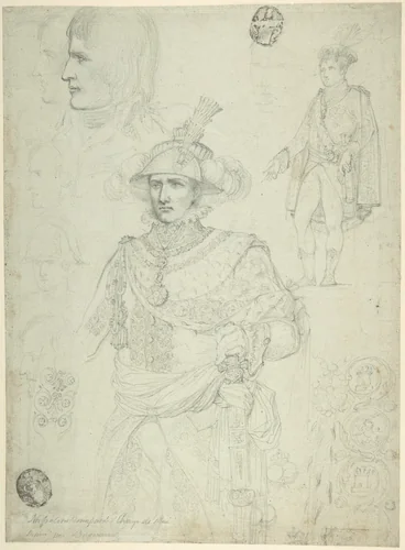 Napoleon Bonaparte at the Champ de Mai, June 1, 1815 by Jean Démosthène Dugourc, drawing, 1810-1820
