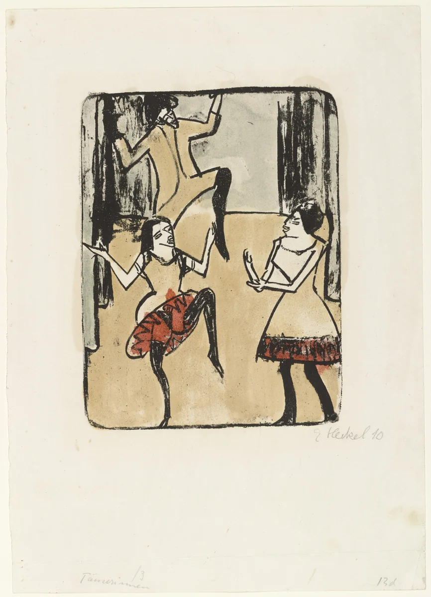 Dancers (Tänzerinnen) by Erich Heckel, print, 1911