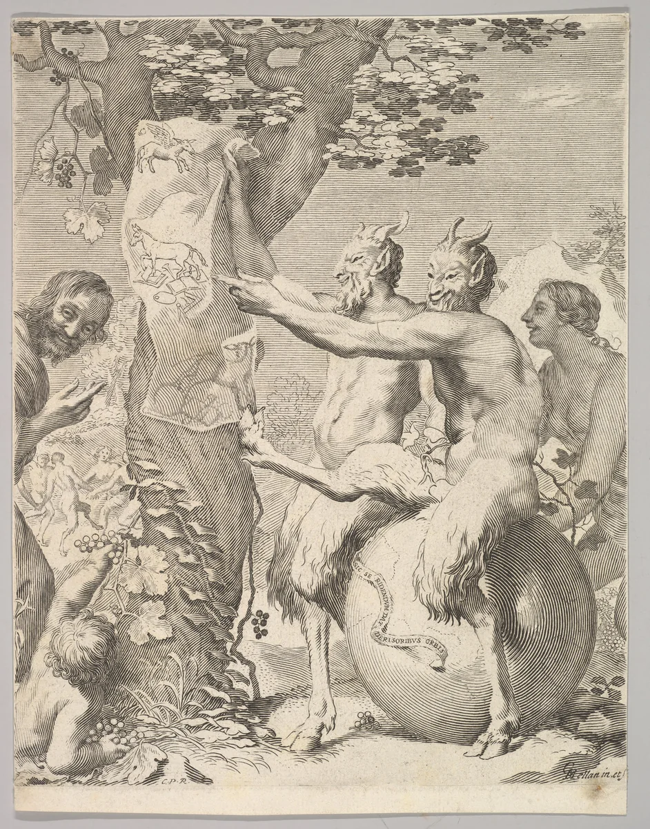 Satyrs by Claude Mellan, print, 1630-1645