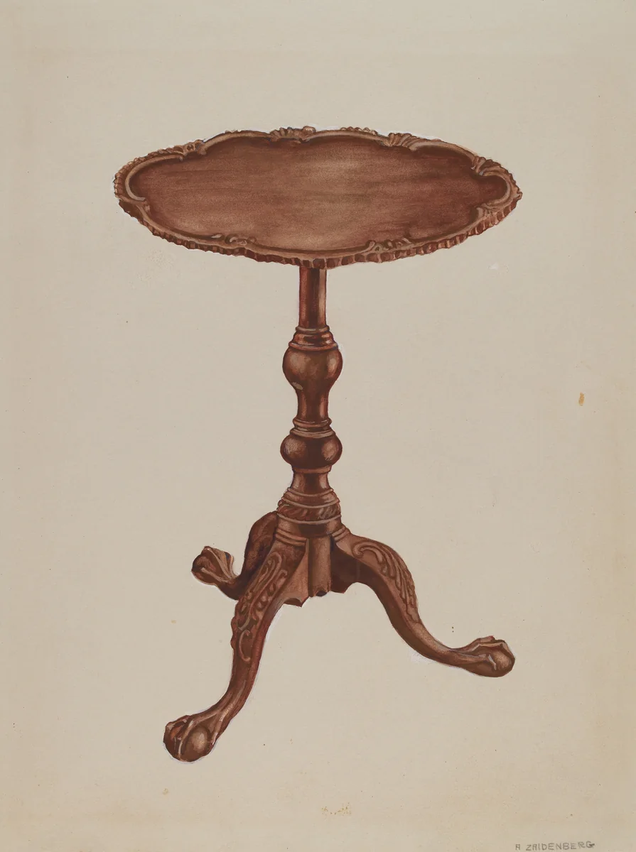 Tripod Table by Arthur Zaidenberg, index of american design, 1936