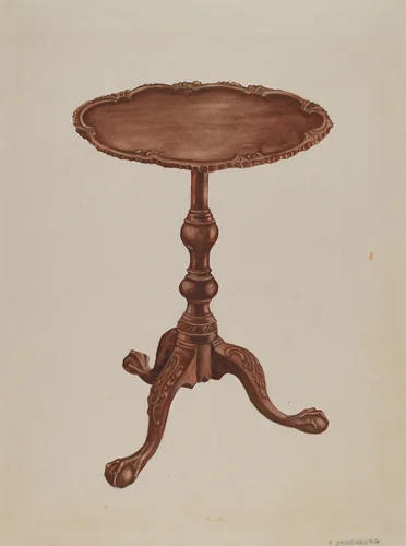 Tripod Table by Arthur Zaidenberg, index of american design, 1936