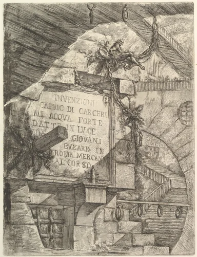 Title Page, from "Carceri d'invenzione" (Imaginary Prisons) by Giovanni Battista Piranesi, print, 1744-1755