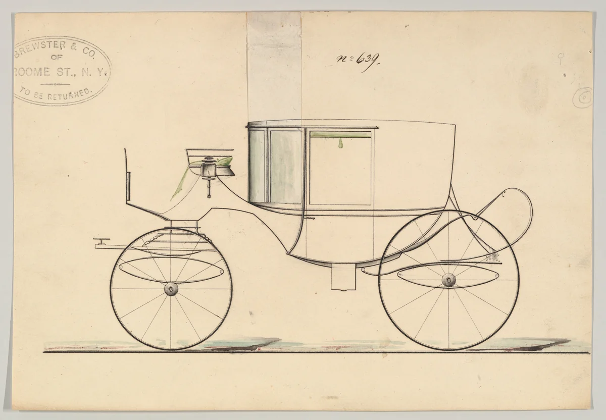 Clarence #639 by Brewster & Co., drawing, 1850-1870