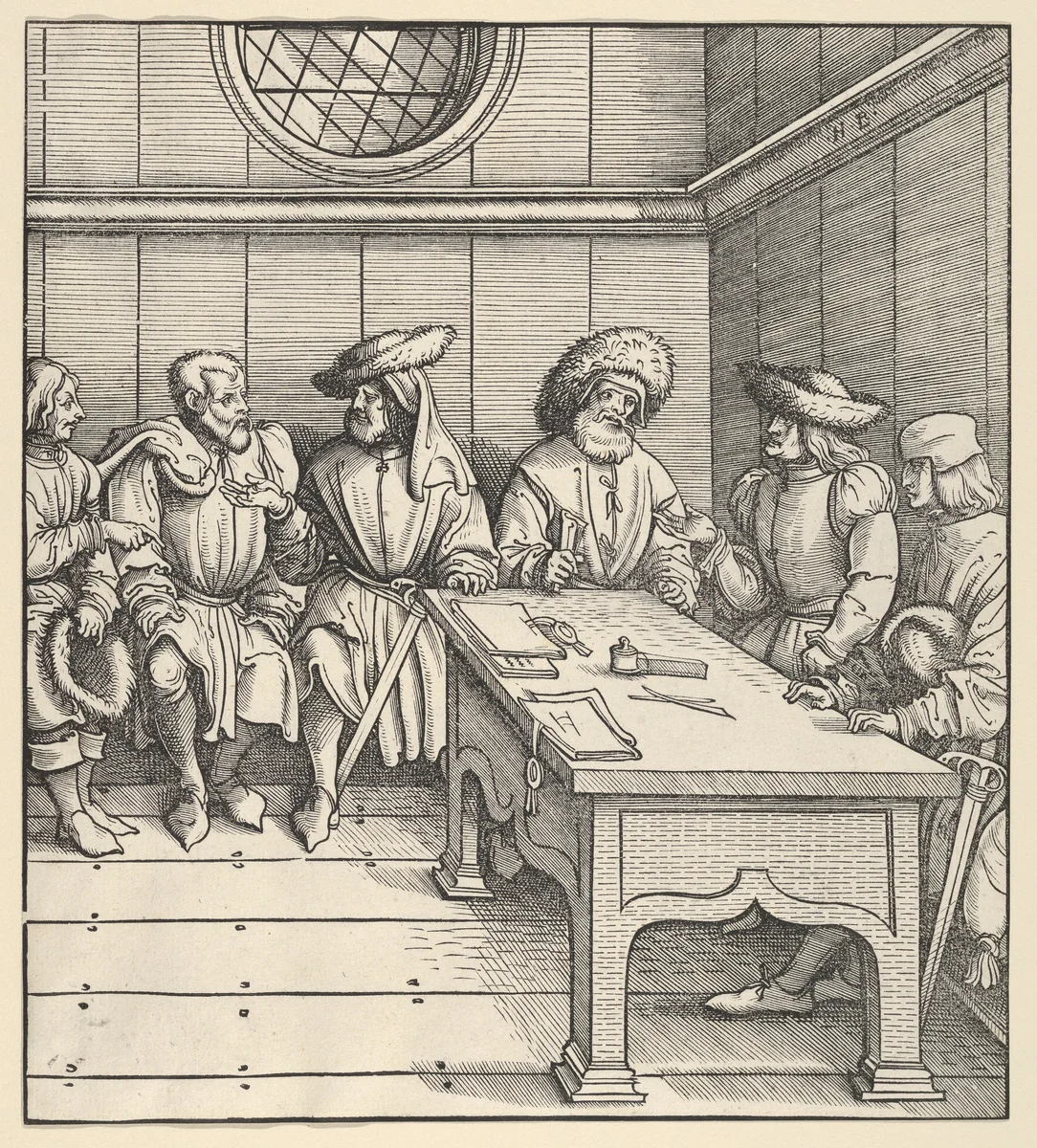 The White King's Council with the Captors, from Der Weisskunig by Hans Burgkmair, print, 1514-1516