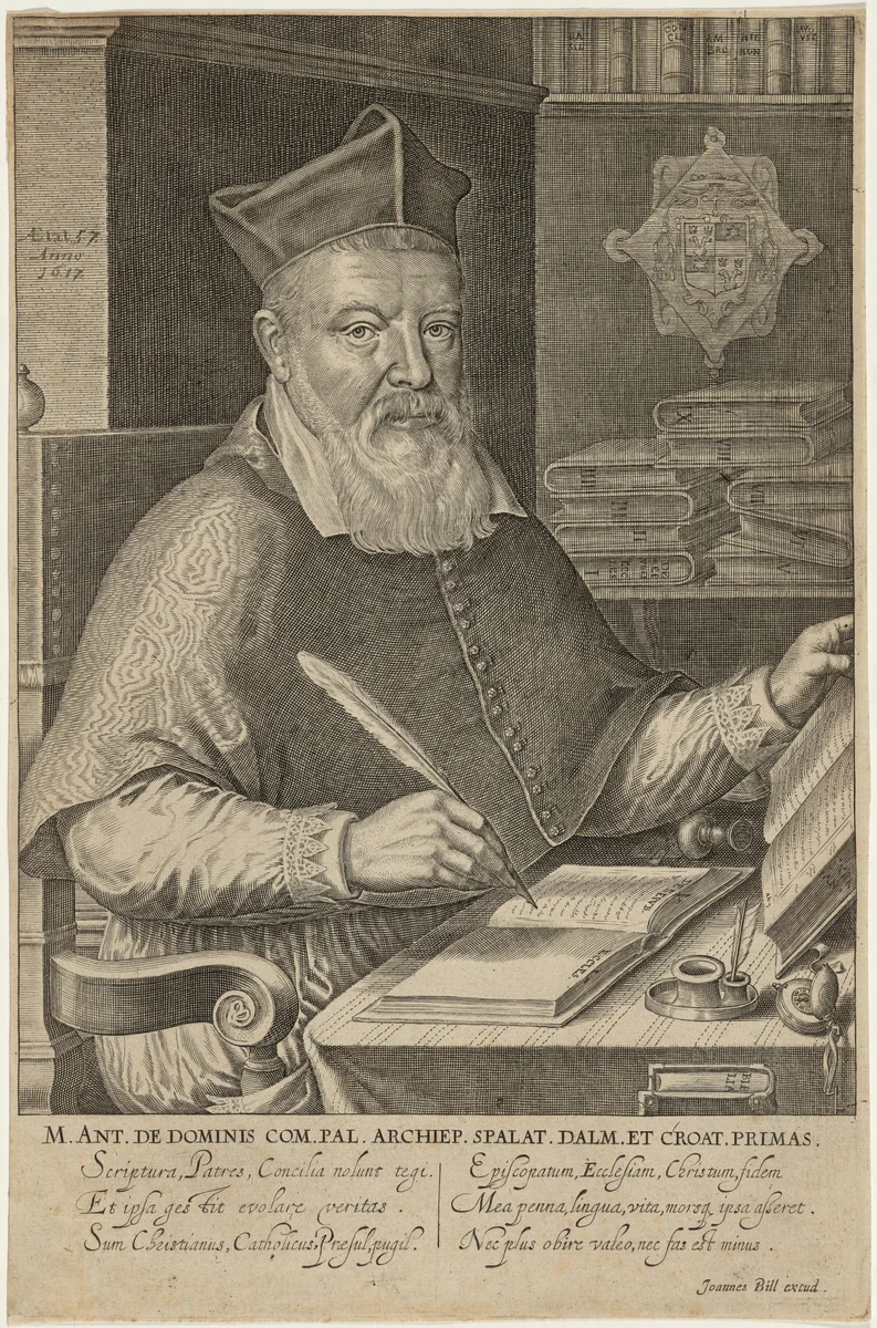 Marc Antonis De Dominis by Renold Elstrack, print, 1571-1625
