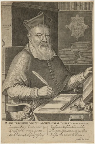 Marc Antonis De Dominis by Renold Elstrack, print, 1571-1625