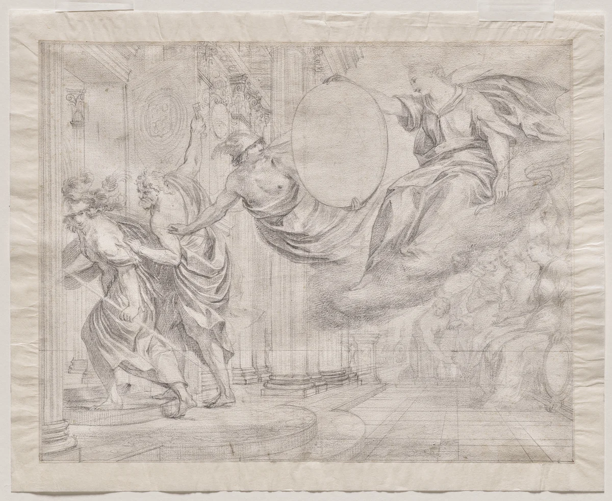 Allegory in Honor of Claude de Mesmes, Count d'Avaux (Allegorie en l'honneur de Claude de Mesmes, comte d'Avaux) by Grégoire Huret, drawing, 1648-1649