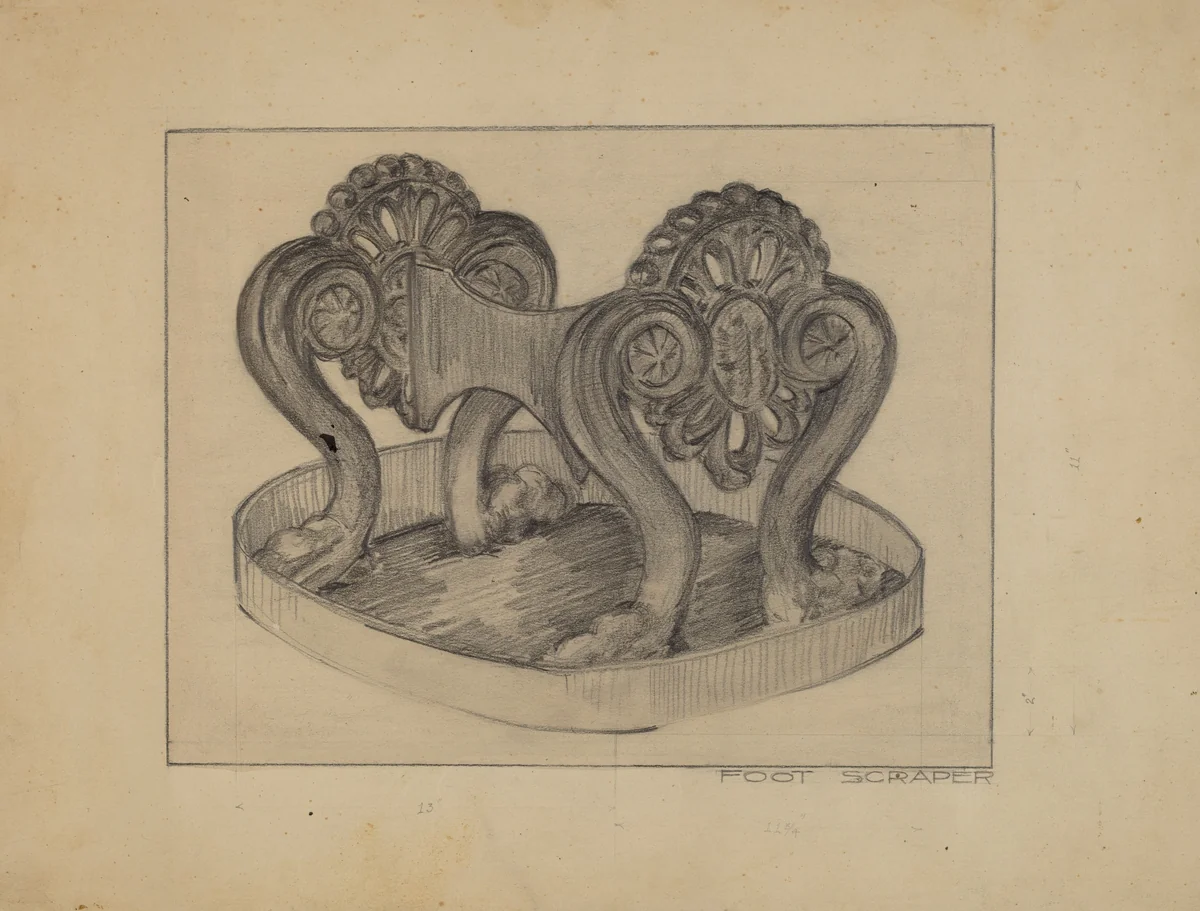 Foot Scraper by Aurelia Arbo, index of american design, 1935-1942