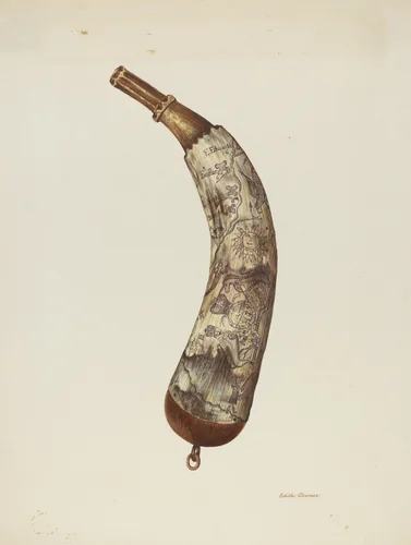 Powder Horn by Edith Towner, index of american design, 1940