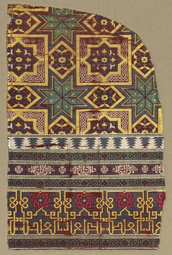 Alhambra hanging fragment with decorated bands by Unknown, textile, 1300-1399