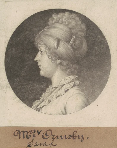 Sarah Mahon Ormsby by Charles B. J. Févret de Saint-Mémin, print, 1801