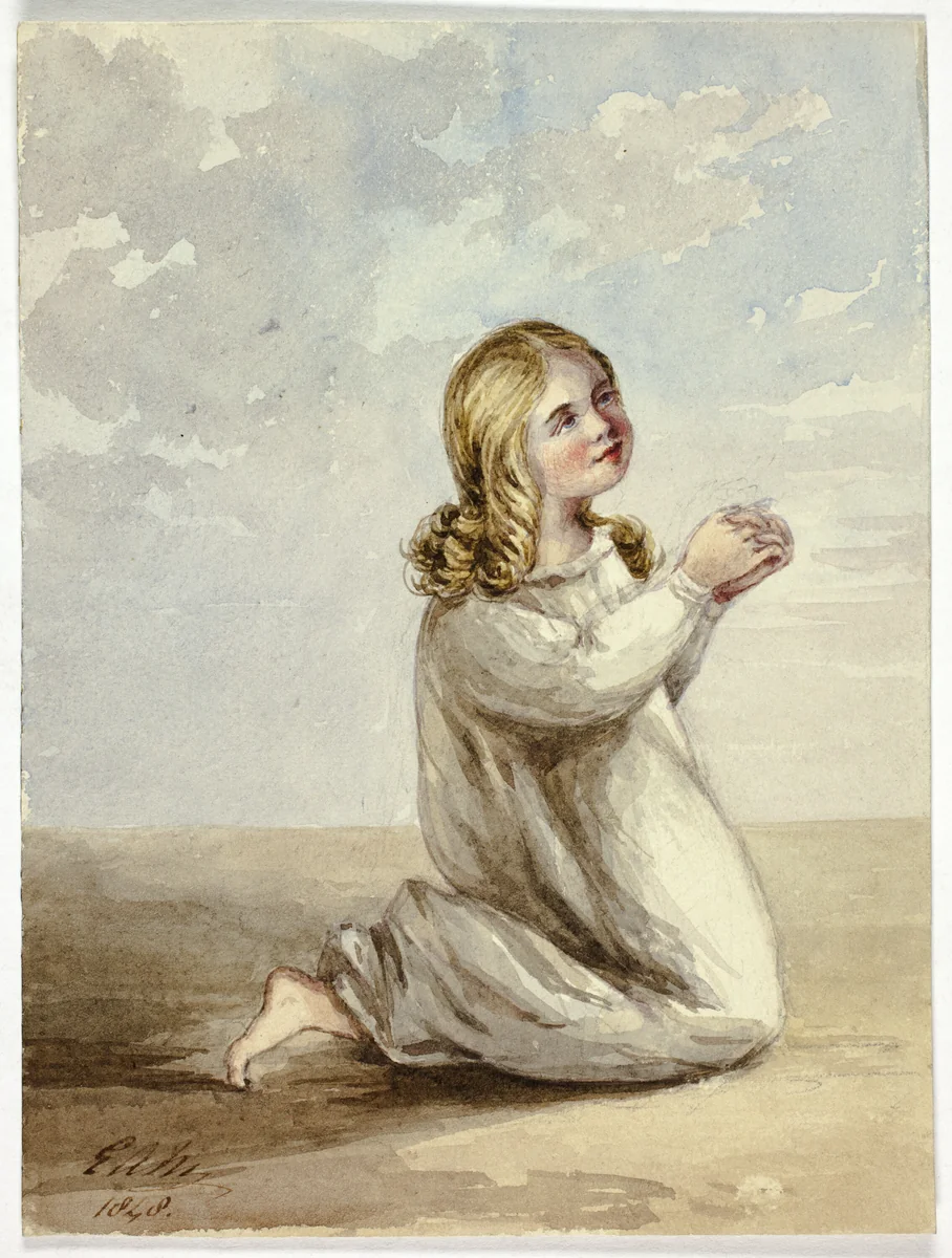 Child Praying by Elizabeth Murray, painting, 1848