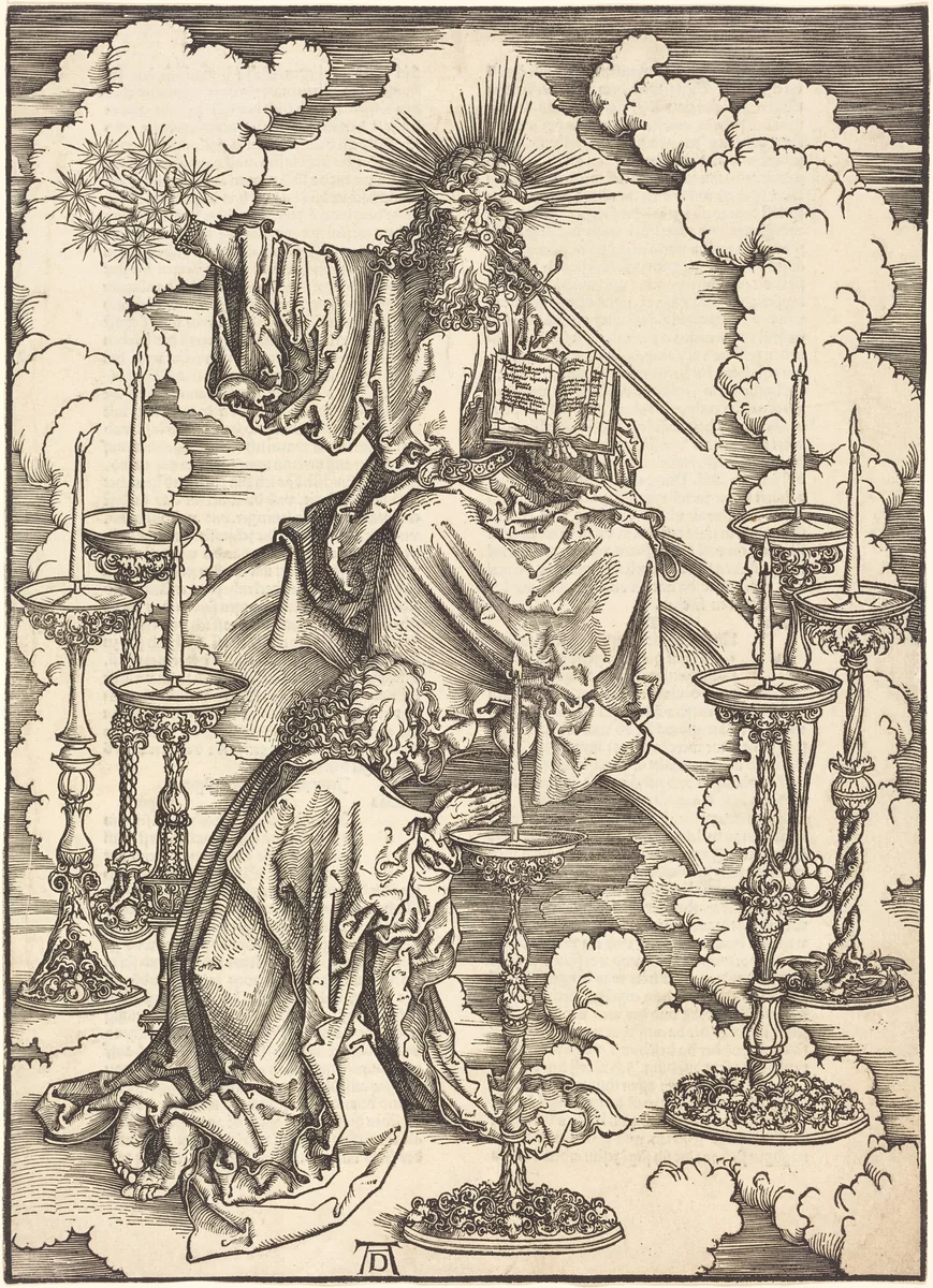The Vision of the Seven Candlesticks by Albrecht Dürer, print, 1496-1498