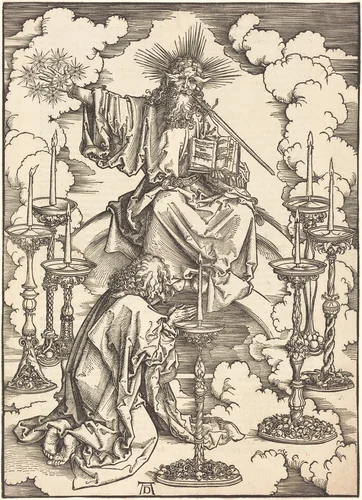 The Vision of the Seven Candlesticks by Albrecht Dürer, print, 1496-1498