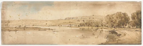 A Selection of Twenty of the Most Picturesque Views in Paris: View of Bell Vue and Pont de Sêve taken from the Terrace near Pont de St. Cloud by Thomas Girtin, print, 1802