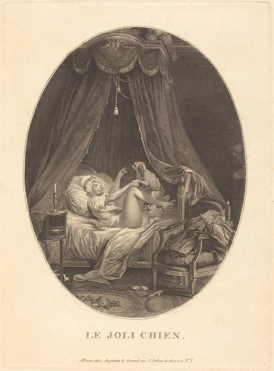 Le joli chien by Auguste-Claude-Simon Legrand; Nicolas Lavreince, print, 1765-1815
