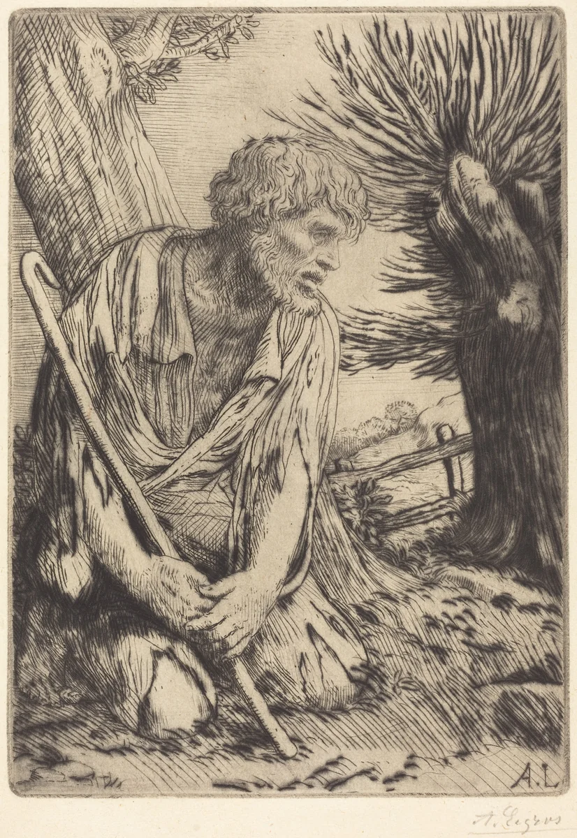 The Prodigal Son, 3rd plate (L'enfant prodigue) by Alphonse Legros, print, 1837-1911