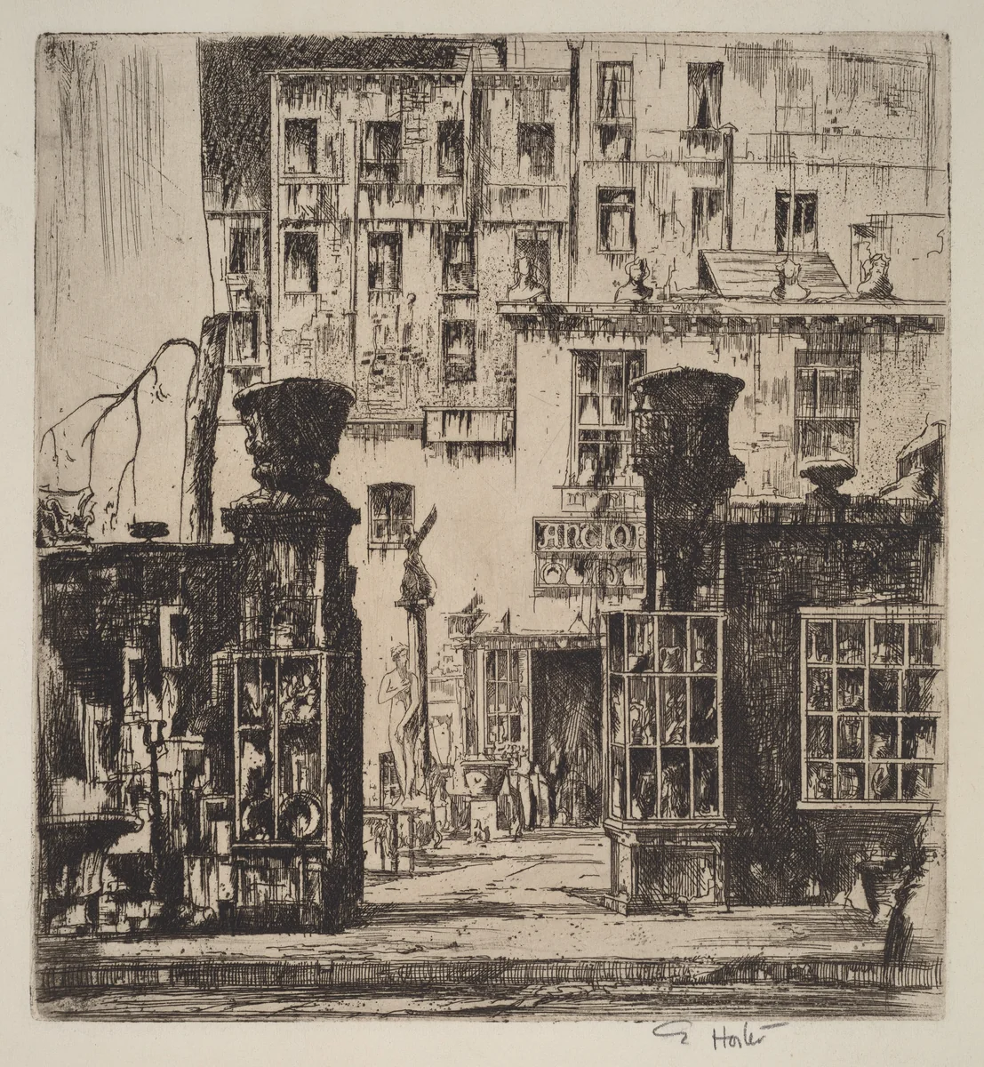 Antique Shop, New York by Earl Horter, print, 1916