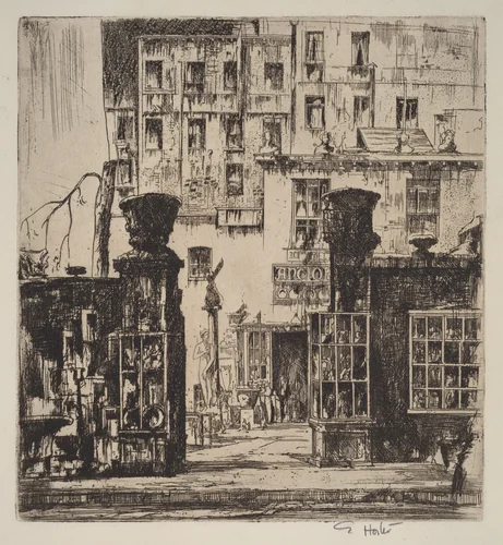 Antique Shop, New York by Earl Horter, print, 1916