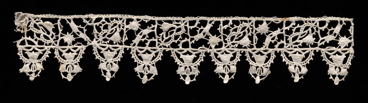 Needlepoint (Punto in aria) Lace Insertion and Edging by Unknown, textile, 1500-1599