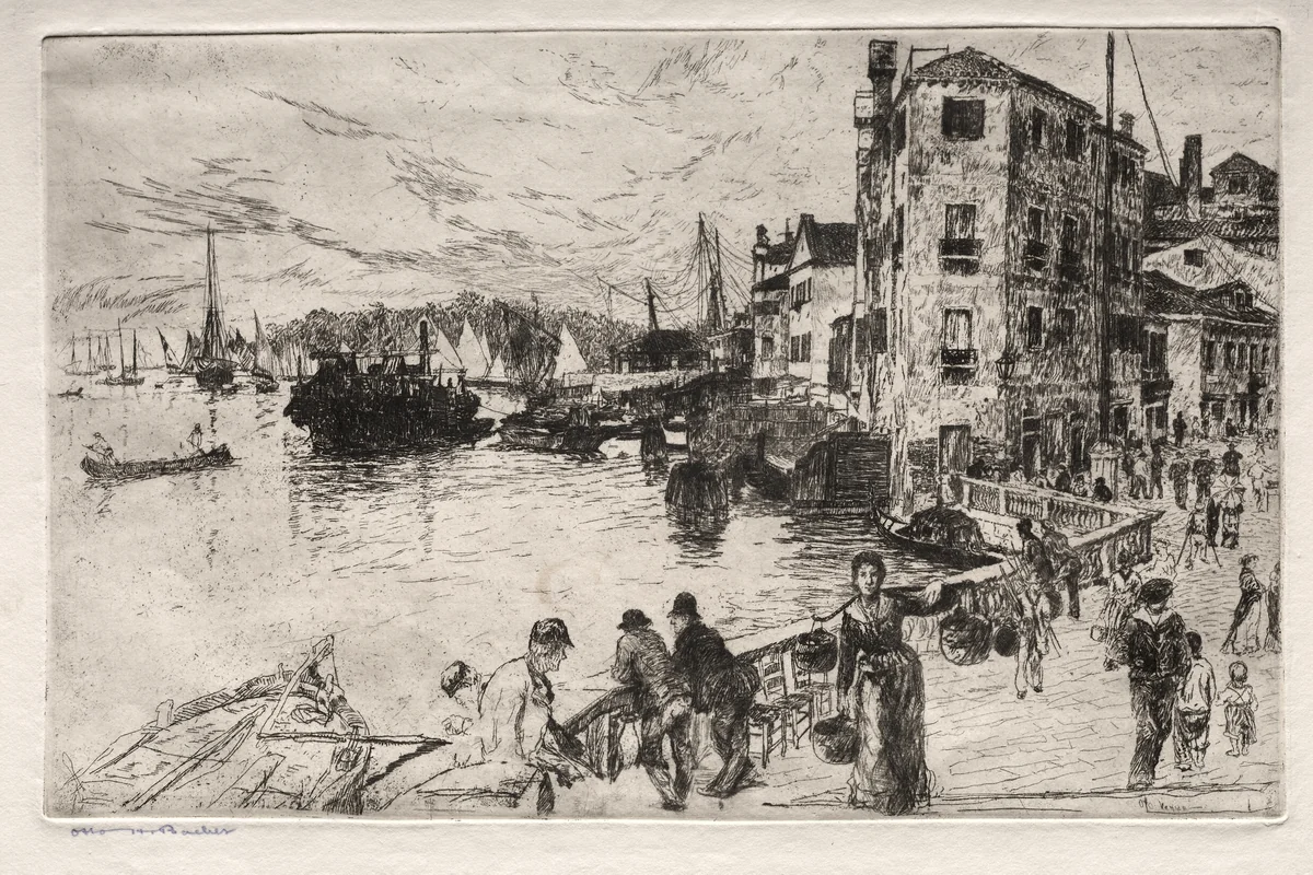 Etchings of Venice: Castello Quarters, Riva by Otto H. Bacher, print, 1800-1899
