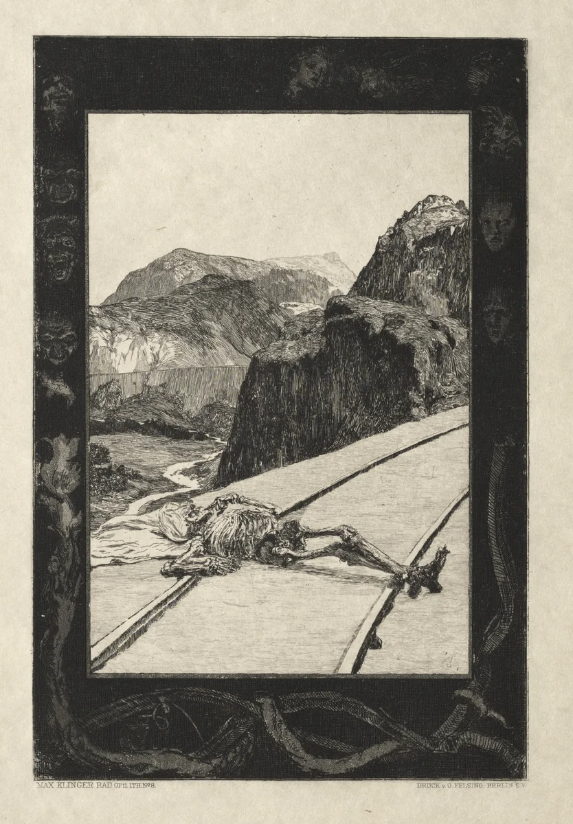 Vom Tode I, (Opus II, 1889) No. 8 by Max Klinger, print, 1884-1894