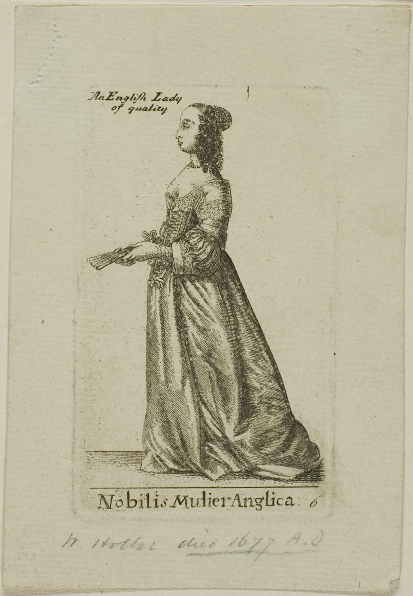 English Noblewoman by Wenceslaus Hollar, print, 1673