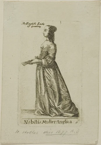 English Noblewoman by Wenceslaus Hollar, print, 1673