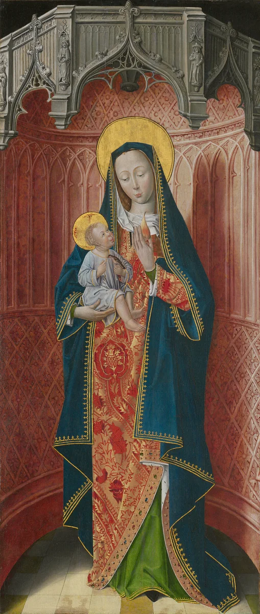 Panels from the High Altar of the Charterhouse of Saint-Honoré, Thuison-les-Abbeville: Virgin and Child by Picardy, painting, 1490-1500
