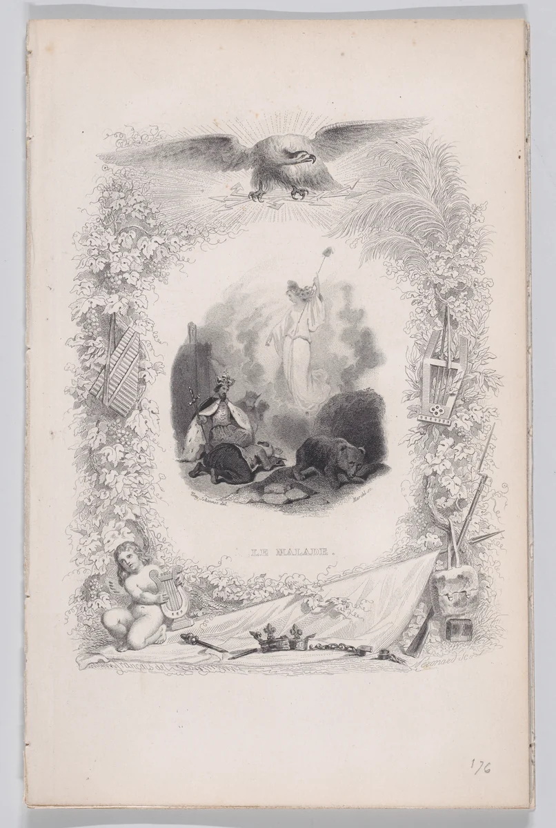 The Diseased, from "The Complete Works of Béranger" by Tony Johannot, print, 1829