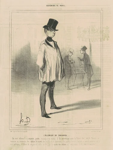 L'allumeur de chalands by Honoré Daumier, print, 1841