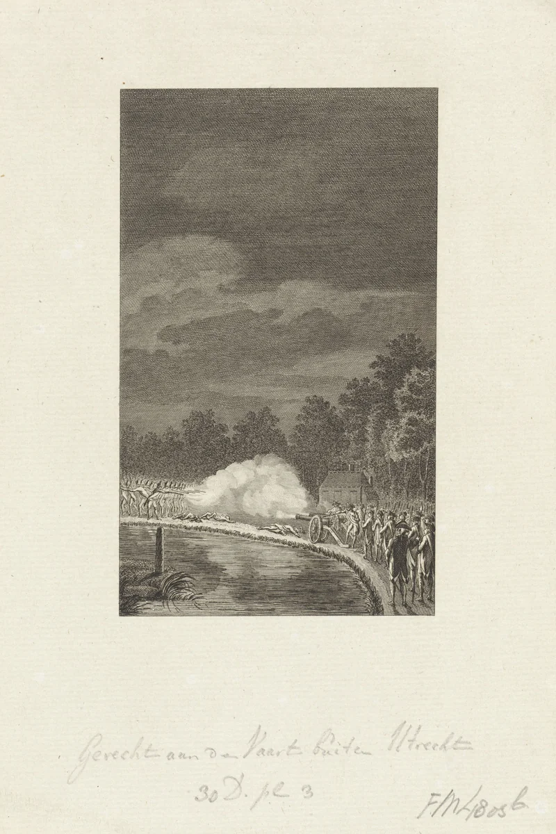 Vuurgevecht bij Vreeswijk, 1787 by Reinier Vinkeles, print, 1793