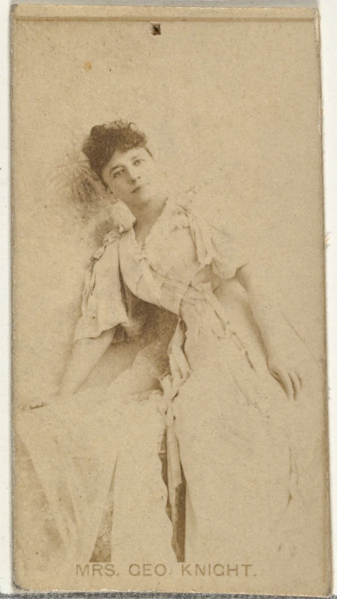 Mrs. George Knight, from the Actors and Actresses series (N145-8) issued by Duke Sons & Co. to promote Duke Cigarettes by W. Duke, Sons & Co., photograph, 1890-1895