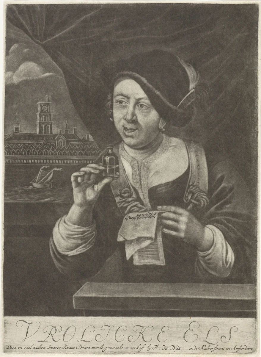 Zingende vrouw by anonymous, print, 1683-1706
